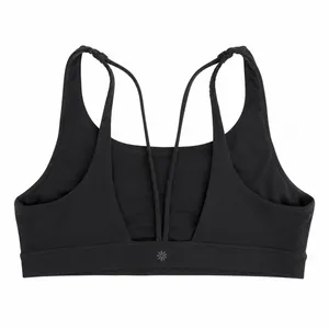Athleta L Sports Bra Exhale A-C Black Low Impact Support Soft Yoga Active 486376 thumbnail 3