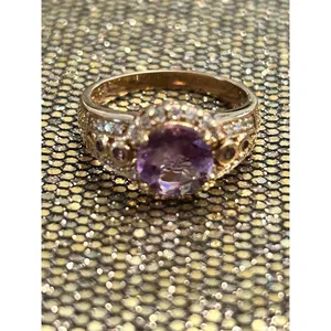 925 sterling silver gold tone ring band size 8 g24 4.34g thumbnail 7