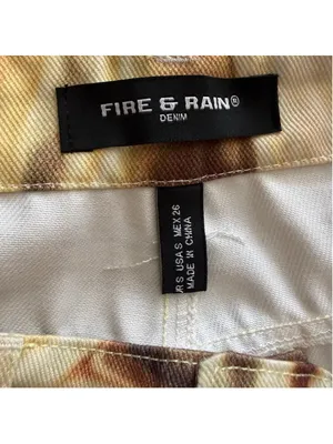 NWOT brown beige marble swirl print jeans high rise wide legs 70s boho hippie S thumbnail 8