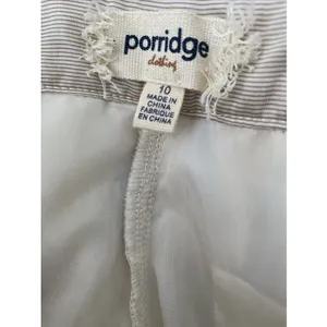 Porridge Gold Stripe Wide Leg‎ Pants Womens Size 10 White Jacquard High Rise thumbnail 6
