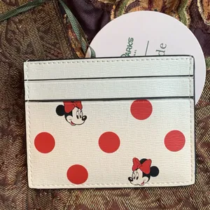 Authentic KATE SPADE LImited Edition leather dots Disney card case thumbnail 6