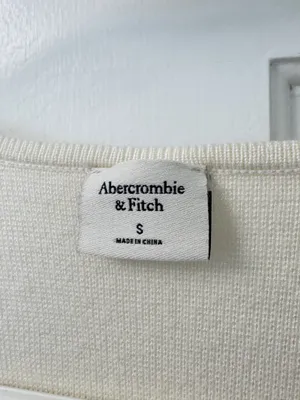 Abercrombie & Fitch White Zip Up Long Sleeve Shirt thumbnail 2