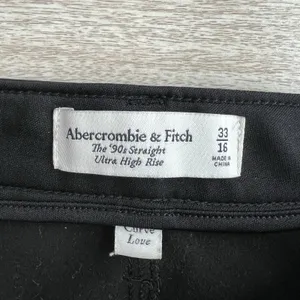 Abercrombie & Fitch‎ Curve Love Pants 33/16 Faux Leather 90s Straight High Rise thumbnail 9