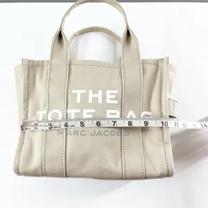 Marc Jacobs The Small Tote Canvas Bag Crossbody Purse Beige Tan thumbnail 8