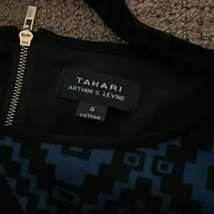 Tahari by ASL Blue & Black Shapes Short-sleeve Dress thumbnail 6