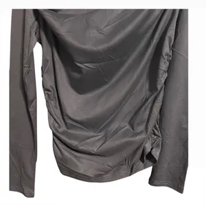 Charcoal Gray Ruched Off Shoulder Long Sleeve Top Size M thumbnail 5