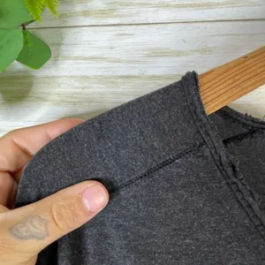 Aritzia Wilfred Dark Charcoal Slouchy Raw Hem Tee thumbnail 7