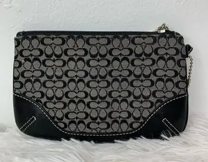 COACH Black Signature Canvas Wristlet thumbnail 2