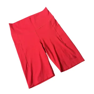 The North Face Yoga Womens Red High Rise Biker Shorts Side Pockets Large‎ SP21 thumbnail 1