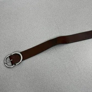 LOFT Belt Womens Medium Brown Genuine Leather Silver Buckle Preppy Casual USA thumbnail 2