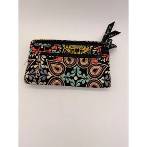 Vera Bradley Trifold Wallet Womens OS Black Multi Quilted Paisley Envelope‎ thumbnail 2