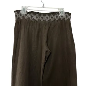 VTG Guess Jeans Women's 100% Linen‎ Pants Large Y2K Boho Wide Leg Smocked Waist thumbnail 4