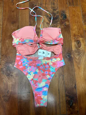 Billabong Coast Is Clear One Piece swimsuit in a multi-colored floral print L thumbnail 6