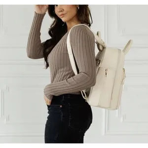AYLA Co DIAPER BAG white cream Women’s Large Bag Travel Multipocket Carryon thumbnail 6