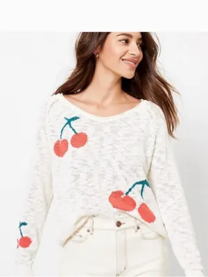 Lou‎ & Grey Cherry Sweater Size Medium NWT thumbnail 2
