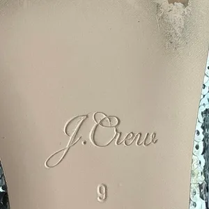 J.Crew Womens Silver Sequin Pointed Toe Slip On Flats Shoes Size 9 thumbnail 7