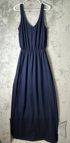 Show Me Your Mumu Kendall Maxi Dress Navy Blue Wedding Bridesmaid Large New thumbnail 1