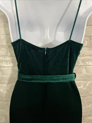 Lulus Kylinna Forest Green Velvet Sleeveless Wide-Leg Jumpsuit thumbnail 4