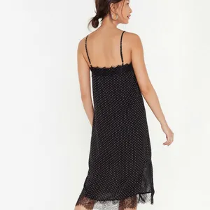 Polka dot lace trim dress Black Size L thumbnail 3