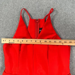 Do + Be Red Flare Cocktail Party Mini Dress Size Medium V-Neck Sleeveless thumbnail 5