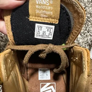 Vans Brown and White High-Top Leather Sneakers thumbnail 3