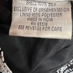 Vintage Stenay silk beaded sequin gown‎ maxi with slit black white Sz 8 thumbnail 11