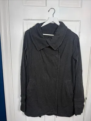 Lululemon Cozy Warm Gratitude Wrap Jacket in Heathered Black W2557 Sz 10 thumbnail 8