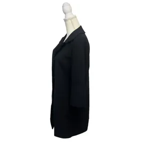 Banana Republic Women's Black Overcoat Size Small 3/4 Sleeve‎ Mid-Length Elegant thumbnail 3
