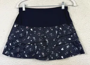 Lucky In Love Skort Womens Small Navy Tiered Ruffle Tennis Pickleball‎ Drinks thumbnail 1