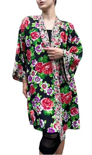 Vintage Victoria’s Secret Floral Satin Robe OS thumbnail 1