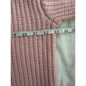 Alex Mill Womens Sweater Med Pink Merino Wool Cashmere Mock Neck Chunky thumbnail 8