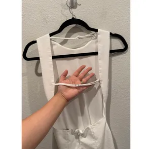 ZARA Gathered and Ruched Antique White Open Back Mini Dresses thumbnail 4