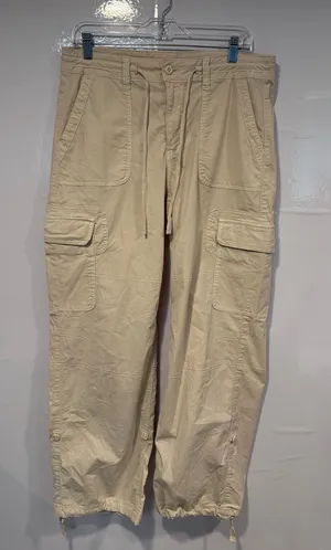 American Eagle Convertible Beige Cargo Jogger Pants with Drawstring‎ Waist thumbnail 1