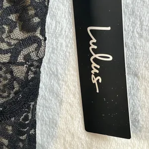 Lulus Black Lace Teddy Bodysuit Sheer V Neck Halter‎ Strap Lingerie Size S thumbnail 4