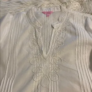 Lilly Pulitzer White Embroidered Tunic size L BNWOT length 31” bust 40” thumbnail 11