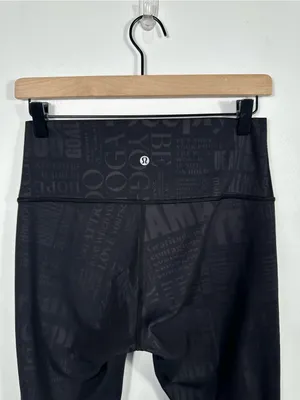 Lululemon Wunder Under‎ 25 Leggings 8 20YR Manifesto Embossed Black Luxtreme thumbnail 6