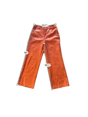Avec Les Filles Orange Faux Leather Wide Leg Pants Size M thumbnail 5