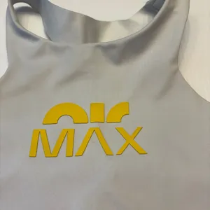 Nike Air Max Sports Bra‎ Womens Medium Grey Yellow Dri-FIT Activewear thumbnail 2