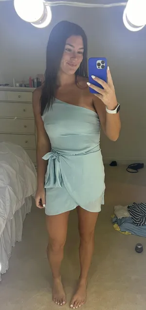 Lucy in the Sky Blue Bodycon Off The Shoulder Tie Dress thumbnail 1
