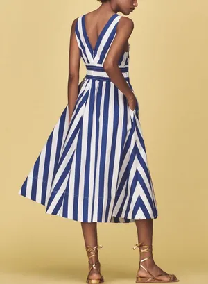 Anthropologie V-Neck Sleeveless Fit & Flare Midi Dress, Size XXS thumbnail 3
