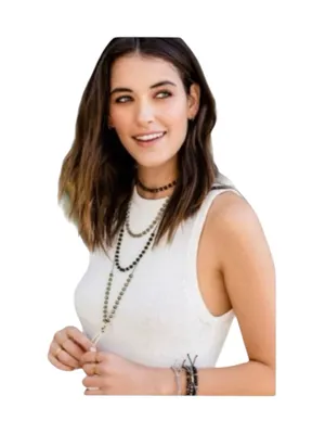new Gorjana ϟ Pyrite Gem Beaded Necklace ϟ Silver Plated ϟ Spiritual Energy ϟ thumbnail 2