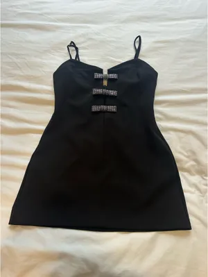 ZARA Bow Dress Black Mini thumbnail 3