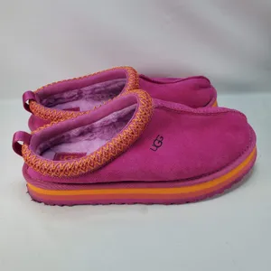 UGG Tasman Maxi Curly Slippers Womens 5 Pink Orange Platform Suede 1153054K thumbnail 3