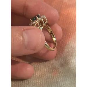 925 sterling silver gold tone ring size 7 Yellow thumbnail 3