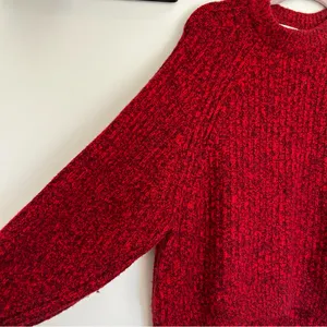 Madewell Red Ribbed Cotton-Blend Sweater Long Sleeve Crewneck Size Small thumbnail 5