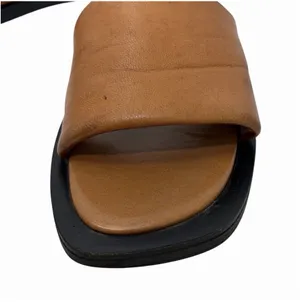 Free People Wren Leather Slide Sandals Tan Square Toe Size 7 thumbnail 5