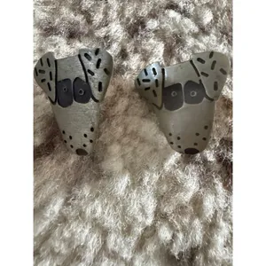 Artisan Sterling‎ Silver Dog Face Stud Earrings Dalmatian Puppy Spotted Animal thumbnail 2