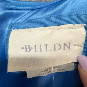 BHLDN Soma Strapless Stretch Satin Fit Flare Midi Dress 6 Blue Satin Formal HOCO thumbnail 14