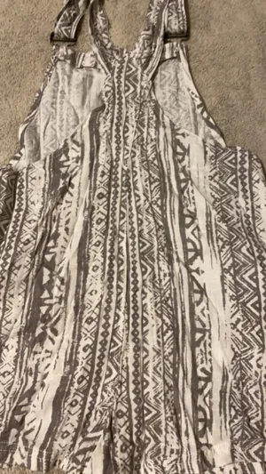 White And Tan Patterned Romper thumbnail 4