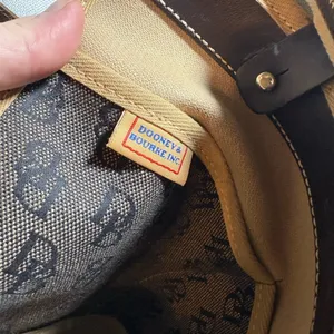Vintage Dooney & Bourke Signature DB Purse Large Tassel Tote Y2K Brown GUC!‎ thumbnail 14